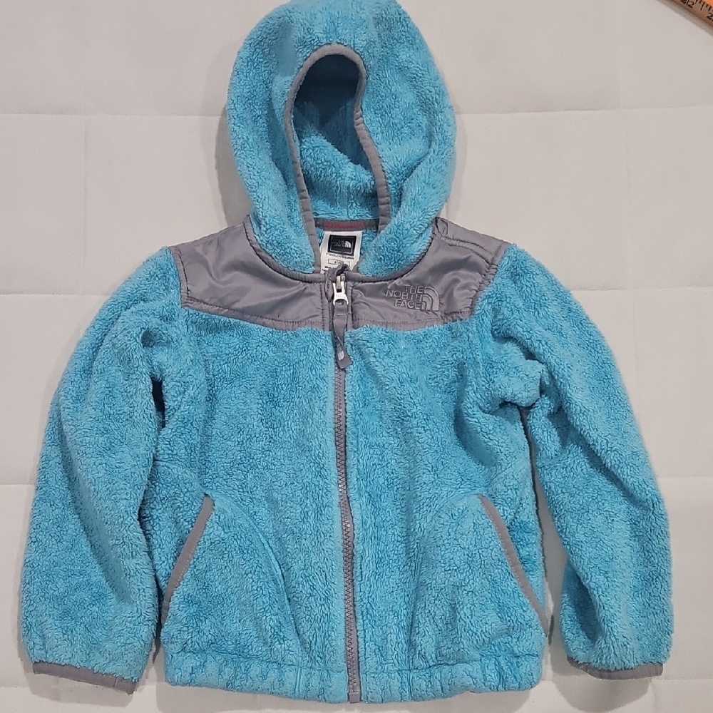 The North Face Kids Turquoise and Gray Fleece Hoodie